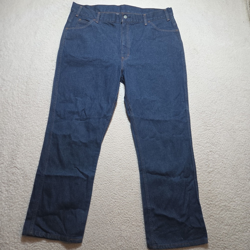 Vintage 70s 80s Saddle King Jeans Mens 38x28 Blue Straight Leg Talon 42 Zip